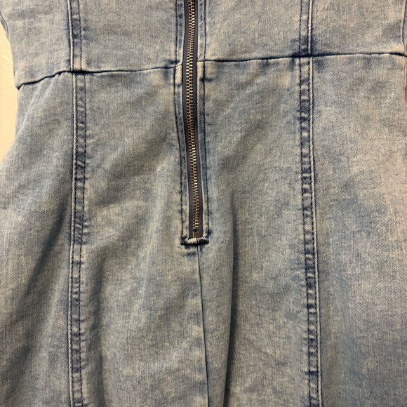 Guess y2k acid wash denim bustier front slit bodycon sleeveless dress small - Picture 16 of 16